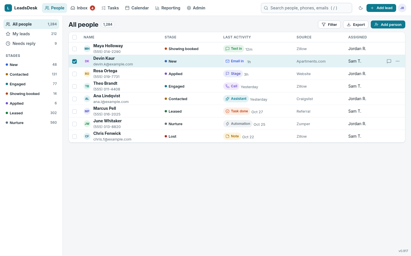 People list redesigned, light
