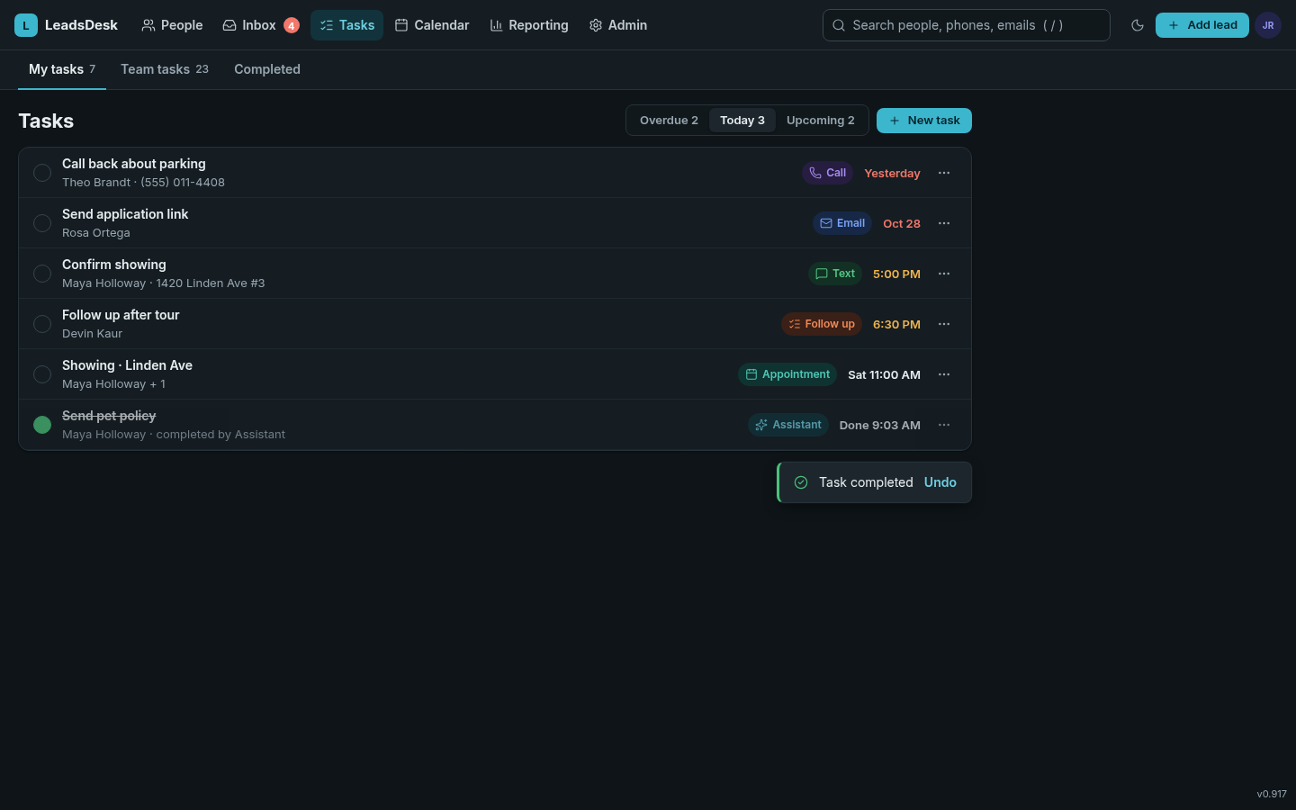 Tasks redesigned, dark